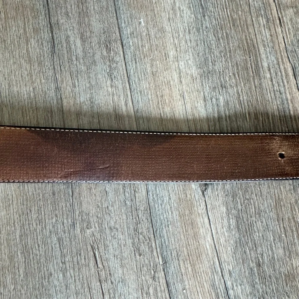 Tommy Bahama Mens Brown Black Leather Suede Belt Made in Spain Size‎ 40 TB6397